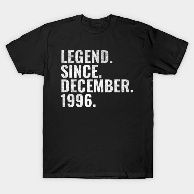 Legend since December 1996 Birthday Shirt Happy Birthday Shirts T-Shirt by TeeLogic